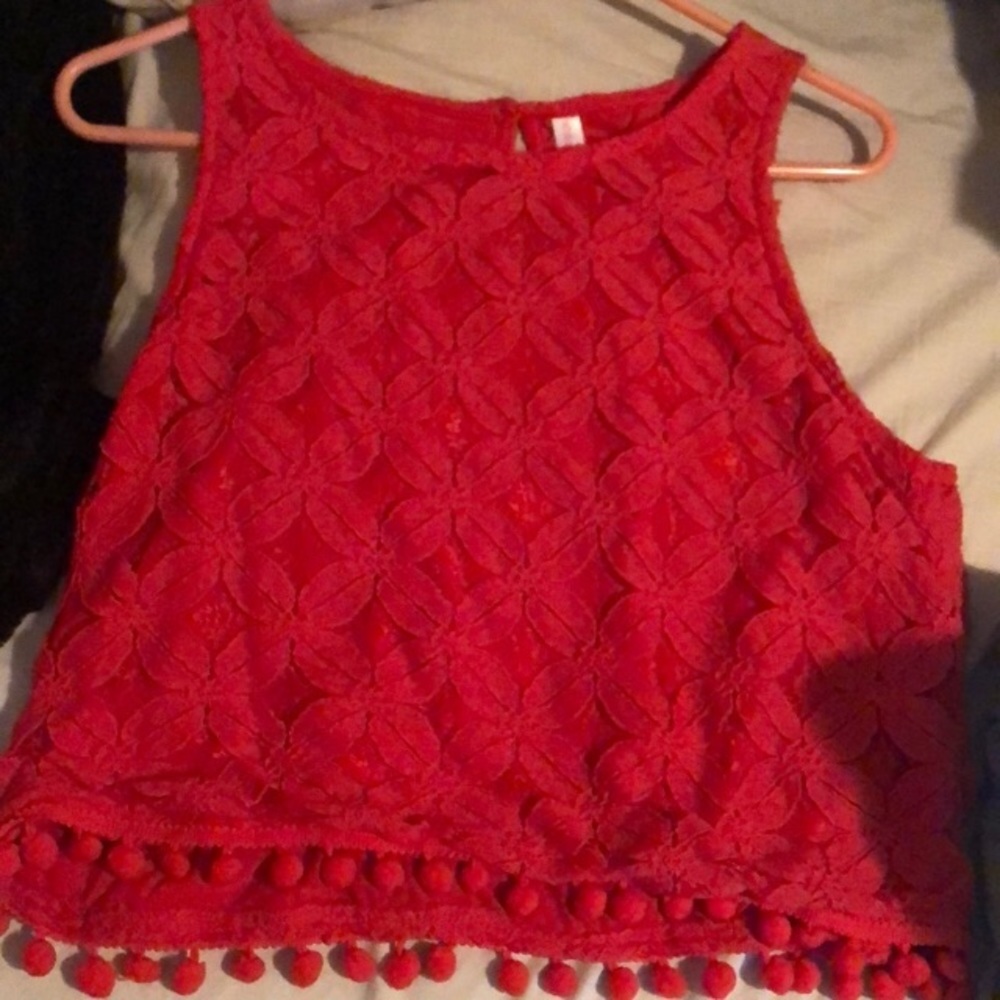 2 for $7 - Xhilaration pom-pom crop top